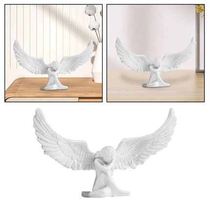 Angel Statue Birthday Gift Decorative Resin Figurine for Desk Cabinet Indoor