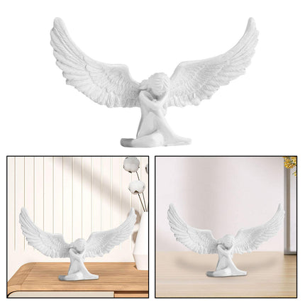 Angel Statue Birthday Gift Decorative Resin Figurine for Desk Cabinet Indoor
