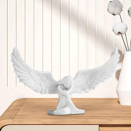 Angel Statue Birthday Gift Decorative Resin Figurine for Desk Cabinet Indoor