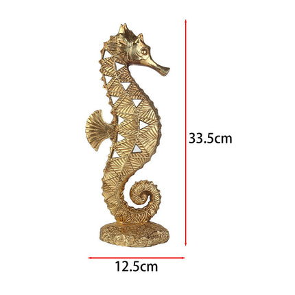 Resin Figurine Art Tabletop Sculpture for Table Centerpieces Bedroom Hallway Seahorse