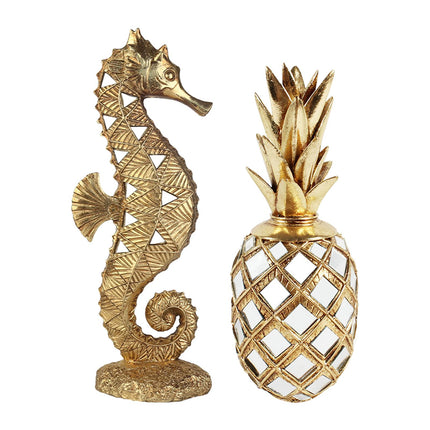 Resin Figurine Art Tabletop Sculpture for Table Centerpieces Bedroom Hallway Seahorse