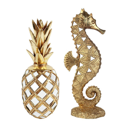 Resin Figurine Art Tabletop Sculpture for Table Centerpieces Bedroom Hallway Seahorse