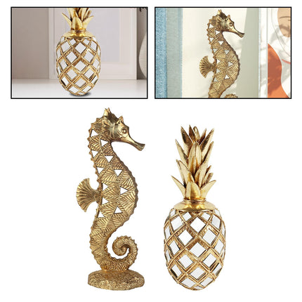 Resin Figurine Art Tabletop Sculpture for Table Centerpieces Bedroom Hallway Seahorse