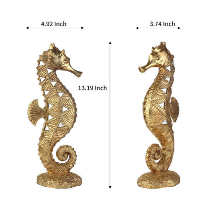 Resin Figurine Art Tabletop Sculpture for Table Centerpieces Bedroom Hallway Seahorse