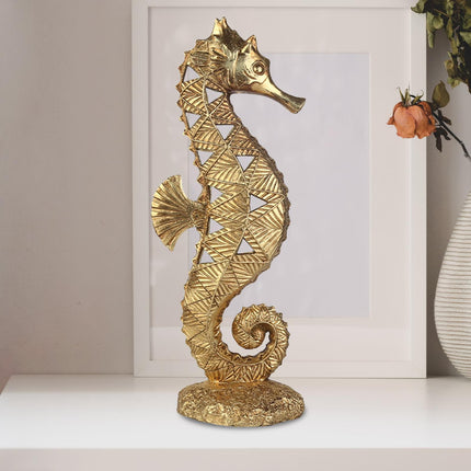 Resin Figurine Art Tabletop Sculpture for Table Centerpieces Bedroom Hallway Seahorse