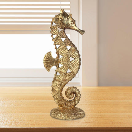 Resin Figurine Art Tabletop Sculpture for Table Centerpieces Bedroom Hallway Seahorse