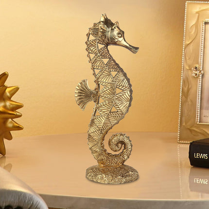 Resin Figurine Art Tabletop Sculpture for Table Centerpieces Bedroom Hallway Seahorse