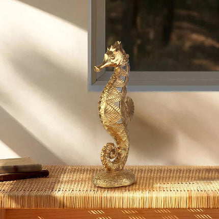 Resin Figurine Art Tabletop Sculpture for Table Centerpieces Bedroom Hallway Seahorse