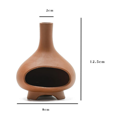 Ceramic Palo Santo Holder Ornament Incense Holder for Desk Office Meditation Red Clay