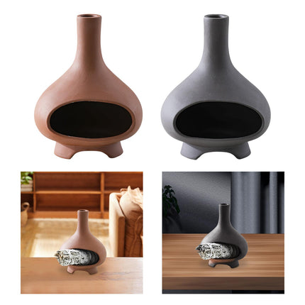 Ceramic Palo Santo Holder Ornament Incense Holder for Desk Office Meditation Red Clay