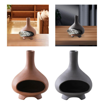 Ceramic Palo Santo Holder Ornament Incense Holder for Desk Office Meditation Red Clay