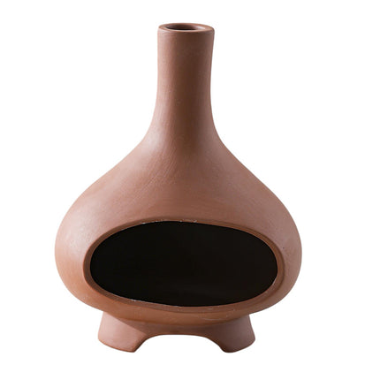 Ceramic Palo Santo Holder Ornament Incense Holder for Desk Office Meditation Red Clay