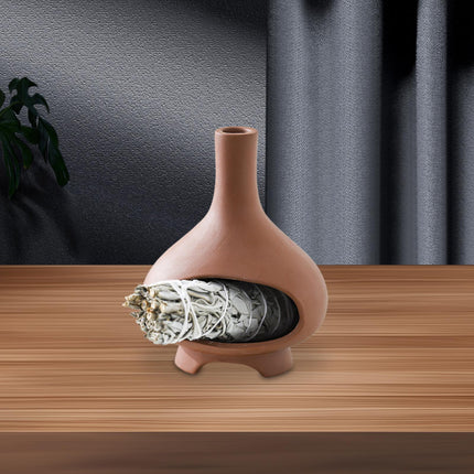 Ceramic Palo Santo Holder Ornament Incense Holder for Desk Office Meditation Red Clay