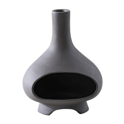 Ceramic Palo Santo Holder Ornament Incense Holder for Desk Office Meditation Black Clay