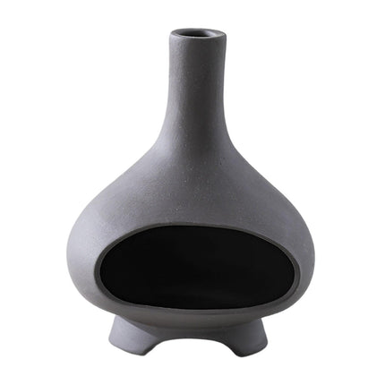 Ceramic Palo Santo Holder Ornament Incense Holder for Desk Office Meditation Black Clay