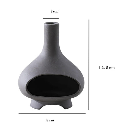 Ceramic Palo Santo Holder Ornament Incense Holder for Desk Office Meditation Black Clay