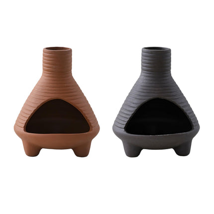 Palo Santo Holder Ceramic Censer Furnishings Dining Room Incense Sage Burner Red Brown