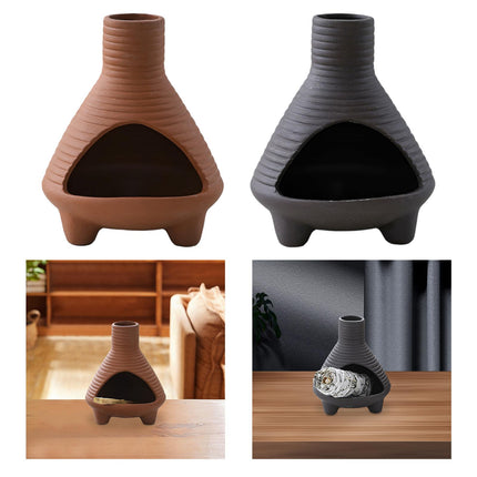 Palo Santo Holder Ceramic Censer Furnishings Dining Room Incense Sage Burner Red Brown