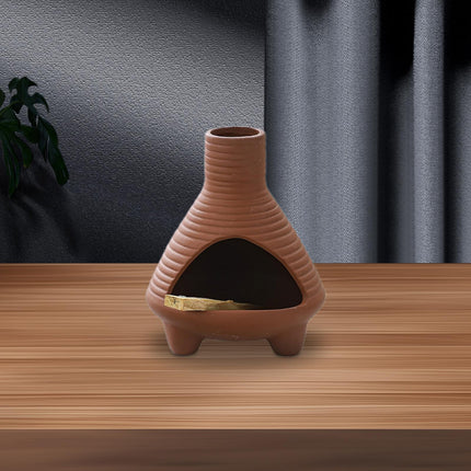Palo Santo Holder Ceramic Censer Furnishings Dining Room Incense Sage Burner Red Brown