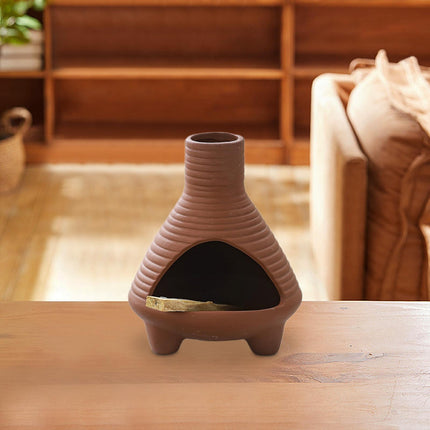 Palo Santo Holder Ceramic Censer Furnishings Dining Room Incense Sage Burner Red Brown