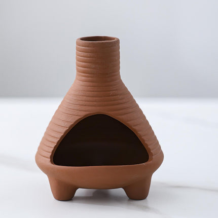 Palo Santo Holder Ceramic Censer Furnishings Dining Room Incense Sage Burner Red Brown