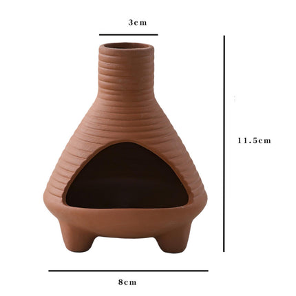 Palo Santo Holder Ceramic Censer Furnishings Dining Room Incense Sage Burner Red Brown