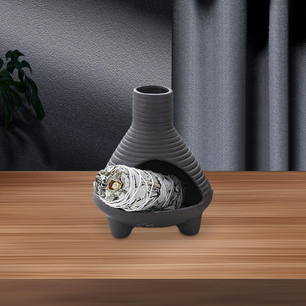 Palo Santo Holder Ceramic Censer Furnishings Dining Room Incense Sage Burner Black