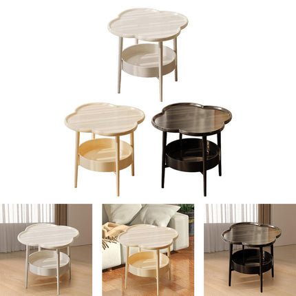 2 Tier Side Table Furniture Simple Organizer Sofa Table for Bed Couch Office white