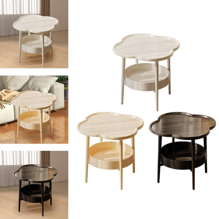 2 Tier Side Table Furniture Simple Organizer Sofa Table for Bed Couch Office white