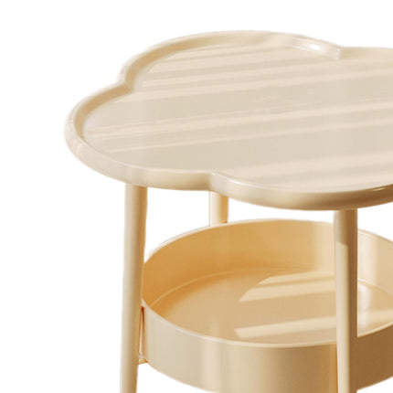 2 Tier Side Table Furniture Simple Organizer Sofa Table for Bed Couch Office light yellow