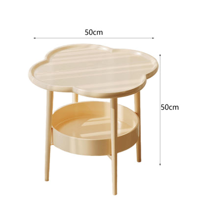 2 Tier Side Table Furniture Simple Organizer Sofa Table for Bed Couch Office light yellow