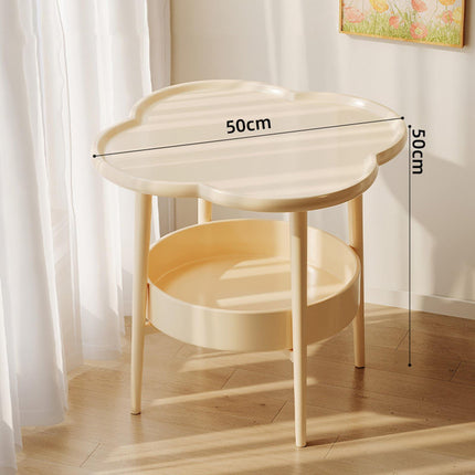 2 Tier Side Table Furniture Simple Organizer Sofa Table for Bed Couch Office light yellow