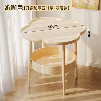 2 Tier Side Table Furniture Simple Organizer Sofa Table for Bed Couch Office light yellow