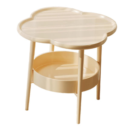 2 Tier Side Table Furniture Simple Organizer Sofa Table for Bed Couch Office light yellow