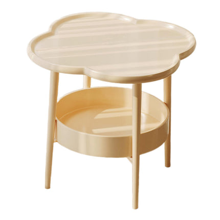 2 Tier Side Table Furniture Simple Organizer Sofa Table for Bed Couch Office light yellow