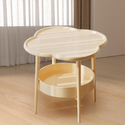 2 Tier Side Table Furniture Simple Organizer Sofa Table for Bed Couch Office light yellow