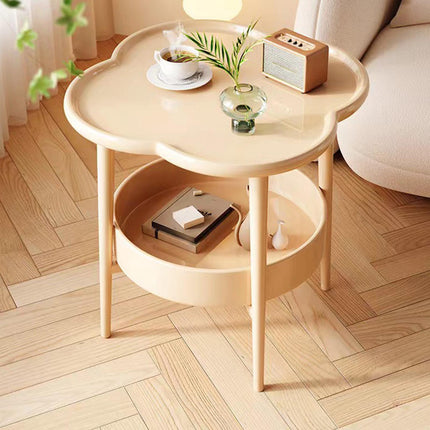 2 Tier Side Table Furniture Simple Organizer Sofa Table for Bed Couch Office light yellow