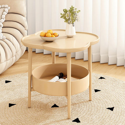 2 Tier Side Table Furniture Simple Organizer Sofa Table for Bed Couch Office light yellow