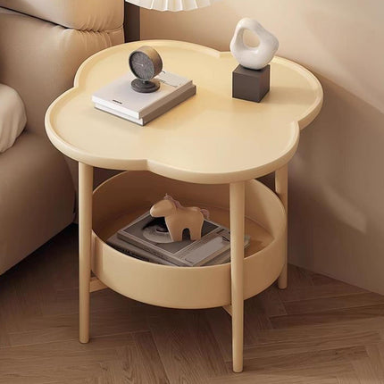 2 Tier Side Table Furniture Simple Organizer Sofa Table for Bed Couch Office light yellow