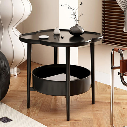 2 Tier Side Table Furniture Simple Organizer Sofa Table for Bed Couch Office black
