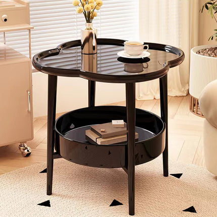 2 Tier Side Table Furniture Simple Organizer Sofa Table for Bed Couch Office black