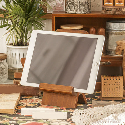 Wood Cell Phone Tablet Display Stand 4.3x3x8.8inch for Retail Show Versatile