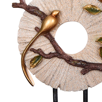 Blessing Birds Sculpture Artwork Desktop Ornament for Entryway Table Cabinet white