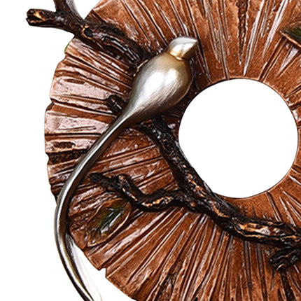 Blessing Birds Sculpture Artwork Desktop Ornament for Entryway Table Cabinet brown