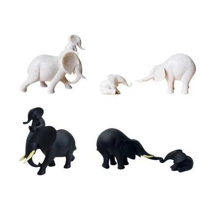 Mother and Kid Elephant Figurine Sculpture for Household Kitchen Dining Cute Style A