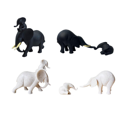 Mother and Kid Elephant Figurine Sculpture for Household Kitchen Dining Cute Style A