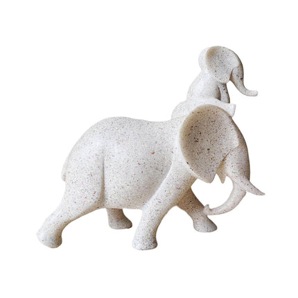 Mother and Kid Elephant Figurine Sculpture for Household Kitchen Dining Cute Style A