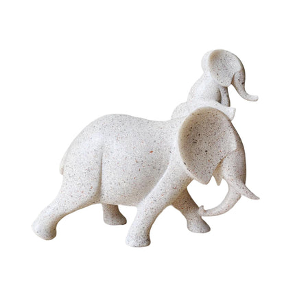 Mother and Kid Elephant Figurine Sculpture for Household Kitchen Dining Cute Style A