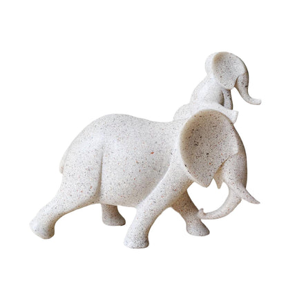Mother and Kid Elephant Figurine Sculpture for Household Kitchen Dining Cute Style A