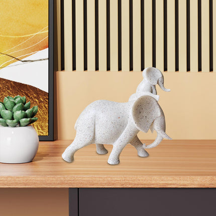 Mother and Kid Elephant Figurine Sculpture for Household Kitchen Dining Cute Style A